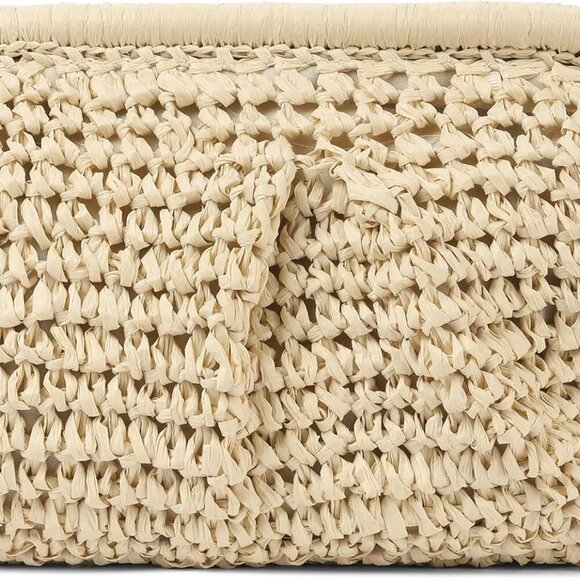 Accessories - Women Straw Clutch Purse Faux Straw Small Woven Shoulder Bag Beach Party